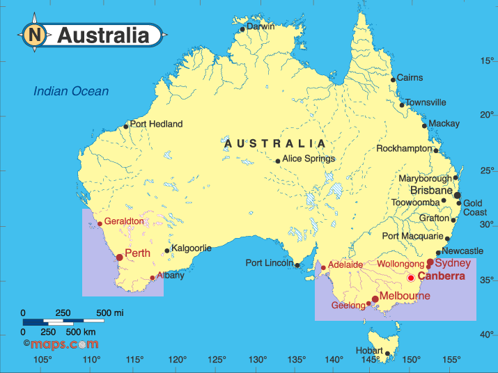 Karte Australien
