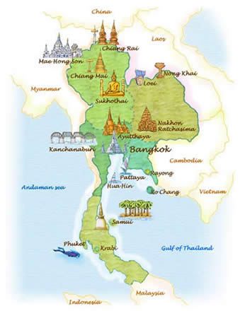 Karte Thailand